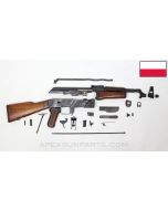 Polish KbK Model "N" Milled AK-47 Parts Kit, w/ Cut Receiver, Wood, Matching, Scope Rail, 7.62X39 *Good*