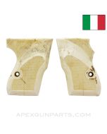 Galesi 9 Pistol Grips, White, Plastic, No Screws, Cracked, 25ACP *Fair*