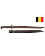 FN Model 24 Mauser Bayonet and Scabbard, Rusty/Pitted *Poor*