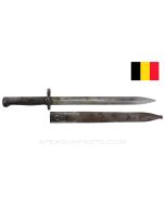 FN Model 24 Bayonet and Scabbard, Chipped / Dented *Poor*