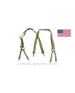 M-1941 USMC Suspenders, Khaki Canvas or OD Green, Set of 2, *Good* 