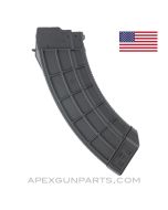 US PALM AK-47 Magazine, 30rd, Waffle Pattern, Black Polymer, Polymer Lug, 7.62x39 *NEW*