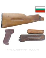 Bulgarian AK-74 Wood Stock Set, w/ Polymer Pistol Grip, *Good*