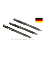 German K98 Mauser Bayonet, No Scabbard, Broken / Missing Grip Panels, *Fair* 