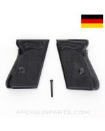 Walther PPK Pistol Grips w/ Screw, Black Plastic, Factory *Good*