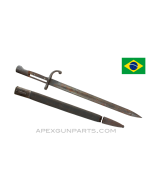 Brazilian 1908 / 34 Mauser Sword Bayonet & Scabbard, 14-7/8" Blade, Incomplete, *Poor* 