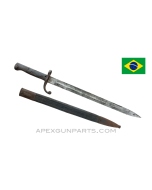 Brazilian 1908 / 34 Mauser Sword Bayonet & Scabbard, 14-7/8" Blade, *Good* 