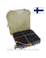 Finnish Maxim M1910 Ammo Can, w/200rd Belt, Missing Carry Strap, 7.62X54r *Good/Rusty* 