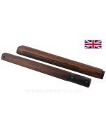Enfield #4 Handguard, Front & Rear Set, Grooved / Reeded, Wood *Good* 