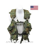 USGI Enhanced Tactical Load Bearing Vest (LBVII), Woodland Camo, Cordura Nylon *Good*