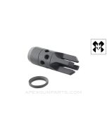 "Chaos" AR-10 / FN SCAR / 7.62 NATO Muzzle Brake / Flash Hider, w/ Crush Washer, 5/8x24 RH Thread, US Made by M+M, *NEW* 