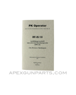 PK Operator's Manual, East German Issue, Translated From Original, Paperback, *NEW*