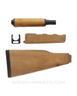 Yugoslavian M70 AK47 Furniture Set, Butt Stock /w Buttpad, Handguards, Gas Tube, Beech Wood *NOS*