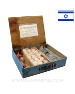 Israeli 81mm Practice Mortar Accessory Set, Items with Wood Storage Box, *NOS* 