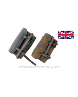 Vickers .303 Tripod Tool Pouch, Leather, Verdigris on Brass, Sold *As Is* 