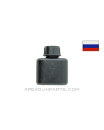 Russian Oil Bottle, Black Plastic, Izhevsk, *Very Good*