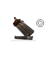 Steyr MP34 (3) Magazines in Leather Pouch, 32rd, 9x19 Parabellum, WWII, *Good* 