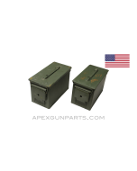 USGI .50 Cal. Ammo Can M2A1, Steel w/ Carry Handle, Green, *Good to Very Good* 