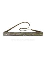 German WWII MG-34 Barrel Carrier (Laufschutzer), Steel w/Strap, Green Painted *Fair*