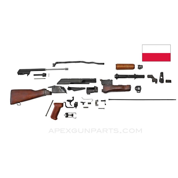 Polish AKM / AK-47 Parts Kit w/Wood Stock & Hand Guards, 7.62X39 *Very Good* 