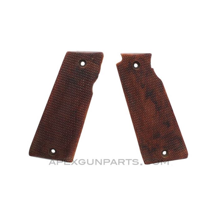 STAR Model B Grip Panel Set, Checkered Plastic