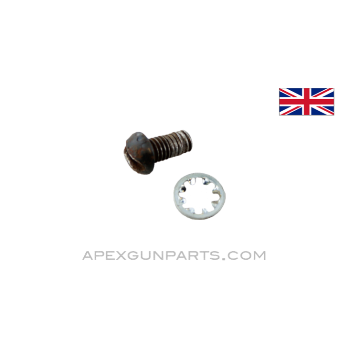 STEN MK 2 / MK 3 / MK 5 Magazine Catch Screw and Lock Washer, *Very Good* 