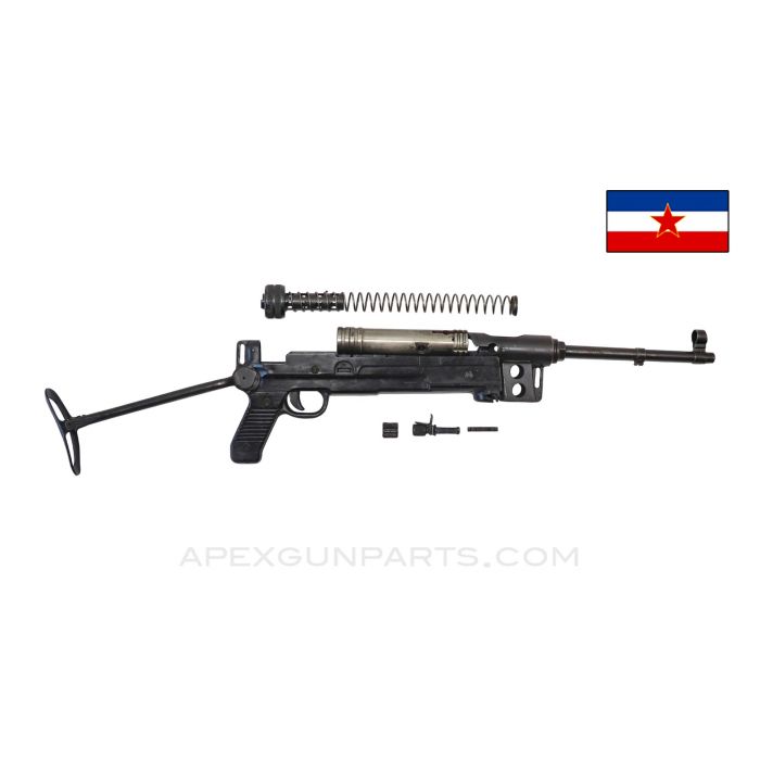 Yugoslavian M56 SMG Parts Kit , 9.75" Barrel, Folding Stock, Chipped Frame, 7.62x25 *Good*