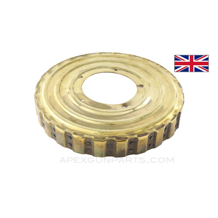 1914 Lewis Gun Drum Magazine Outer Shell, Brass, 47 Round, .303 BR *NEW Made*