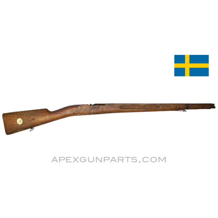 Swedish M38 Mauser Short Rifle Stock, Partially Stripped, *Good* 
