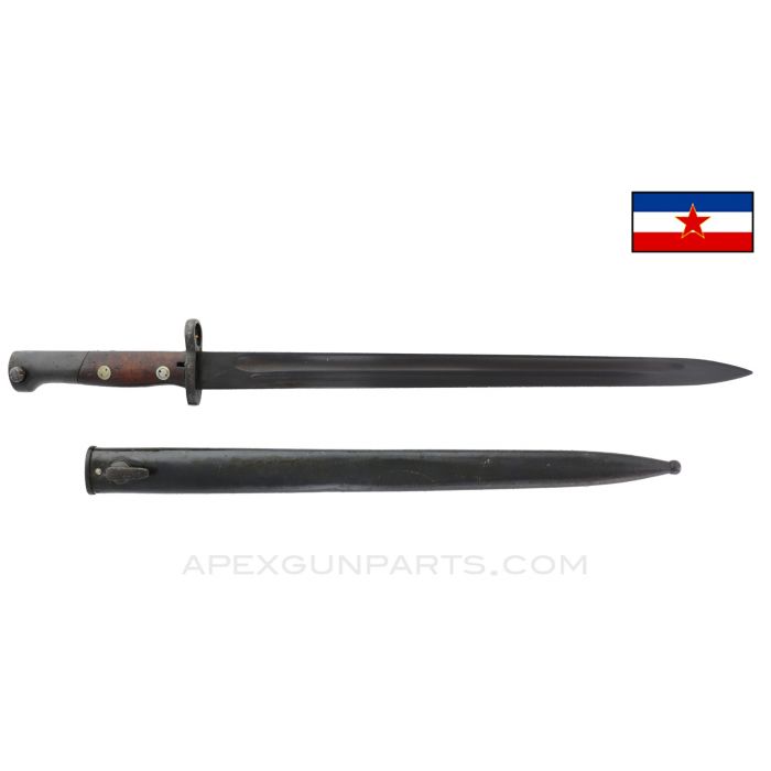 Yugoslavian M1924 Mauser Bayonet and Scabbard, BT3 Marked, Blued *Excellent*