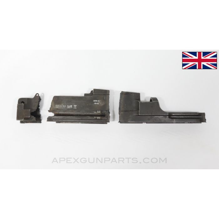 BREN MK2 Cut Receiver Sections, 3 Sections, No Fronts, Gap in Center Section *Good* 