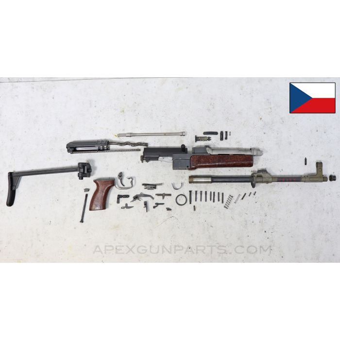 Czech VZ-58-V Side Folder Parts Kit ,15.5 Inch Populated Barrel, Stripped Upper Handguard, Mixed Finish, 7.62x39 *Good* 
