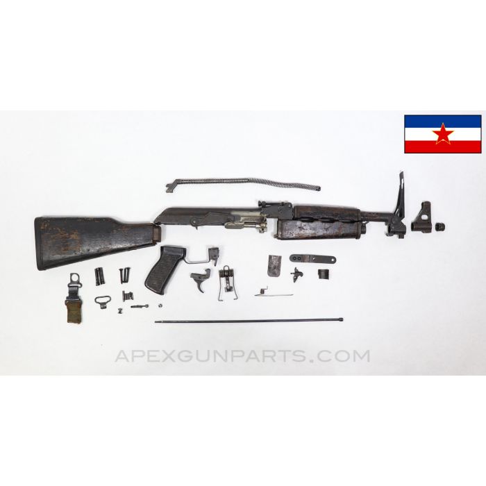 Yugoslavian M64 Fixed Stock Parts Kit, Painted Furniture, Cracked Stock, Partially Matching, 7.62x39 *Good*