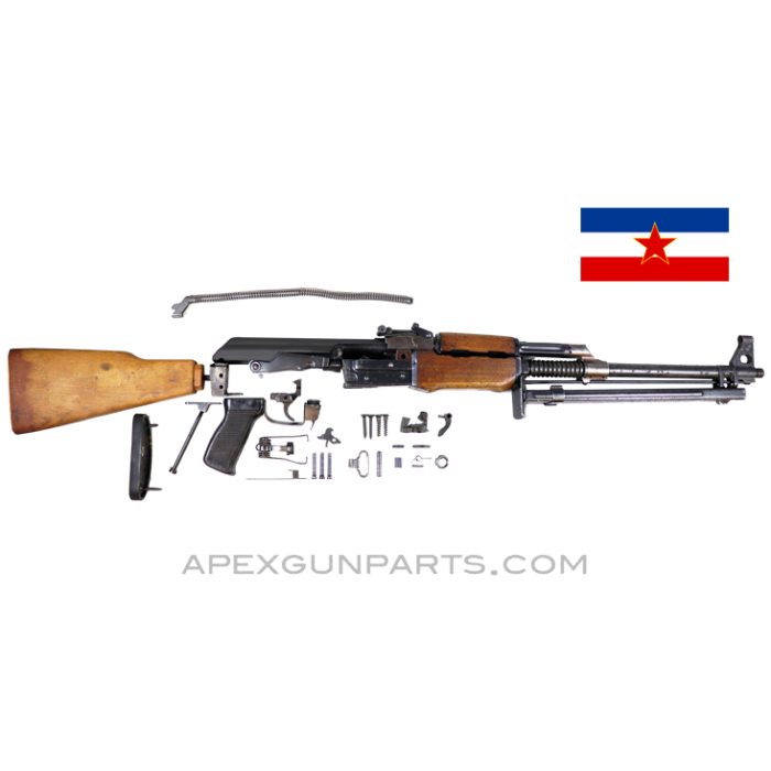 Yugoslavian M72B1 (RPK) Parts Set w/Original 21" Populated Barrel, 7.62x39, *Good* 