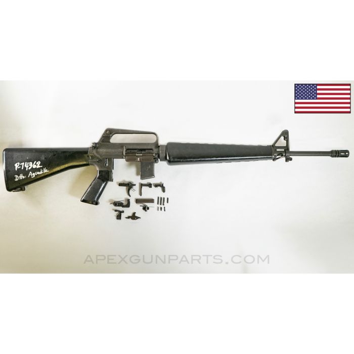Colt 614 M16A1 Parts Kit, 20" Barrel, Triangle Handguards, A1 Birdcage, Stock & Pistol Grip, 5.56mm *Very Good*