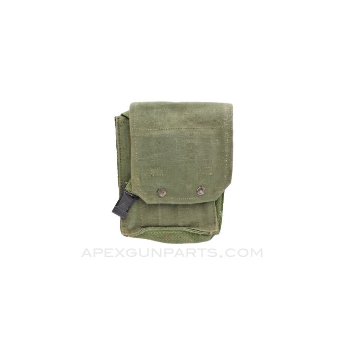 SMG Magazine Pouch, Holds 5, OD Green Canvas w/Shoulder Strap *Very Good* 