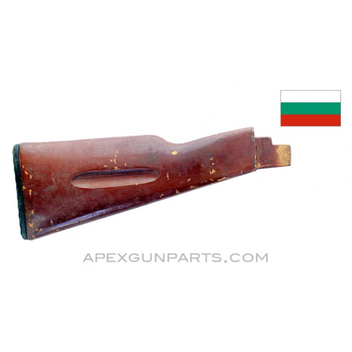 Bulgarian AK-74 Wood Buttstock w/Butt Plate, No Sling Swivel, Original Finish *Good* 