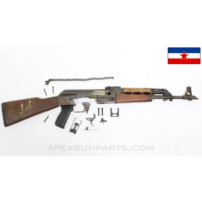 Yugoslavian M64 Fixed Stock Parts Set with Original Populated Barrel, Matching, 7.62x39 *Good*