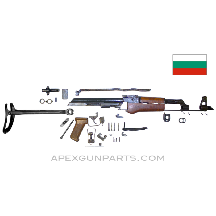 Bulgarian AK-47 Milled Underfolder Parts Kit, Bakelite Furniture, Partially Matched, 7.62X39, *Very Good* 