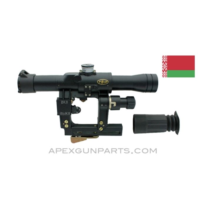 POSP 8x24 M6 Rifle Scope, AK-47 Mount, Belomo, *Very Good* 
