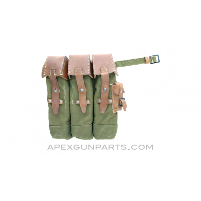 MP44 Magazine Pouch, Left Side, Reproduction, Green Canvas *Good* 