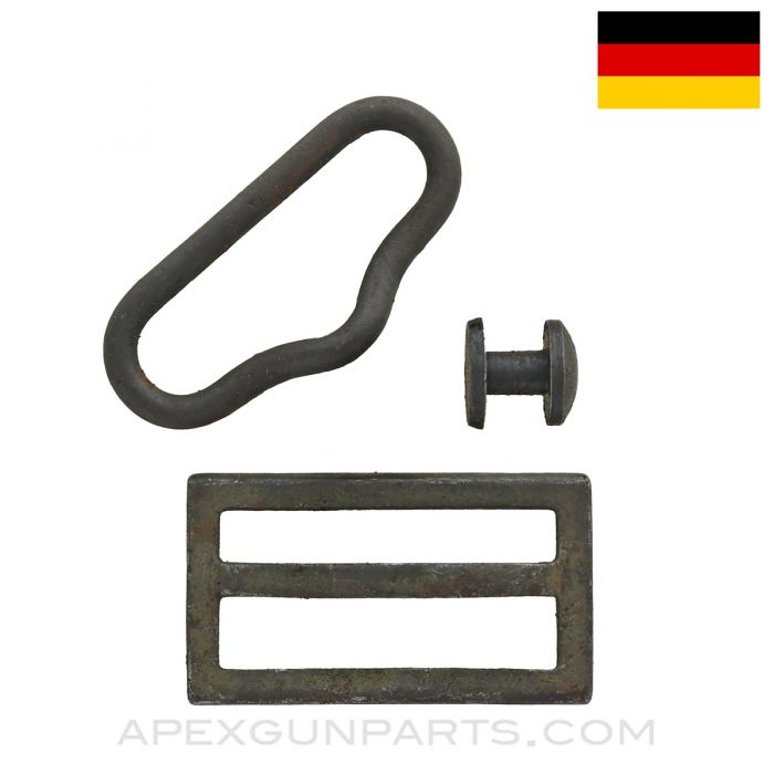 98 Mauser Steel Sling Buckle, Narrow Loop with Button *Very Good*