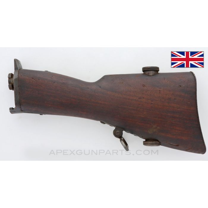 1914 Lewis Gun Buttstock Assembly, w/ Tang, Swivel, Oiler and Patent Marked Butt Plate *Very Good* 