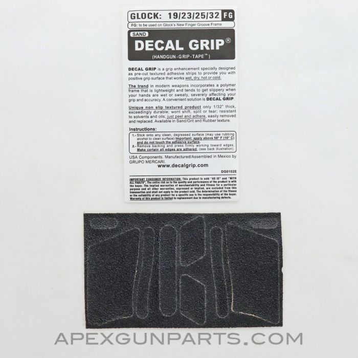 Aftermarket Decal Grip Enhancer Glock 19 w/ Finger Grooves, Decal Grip G19-FG *NEW*