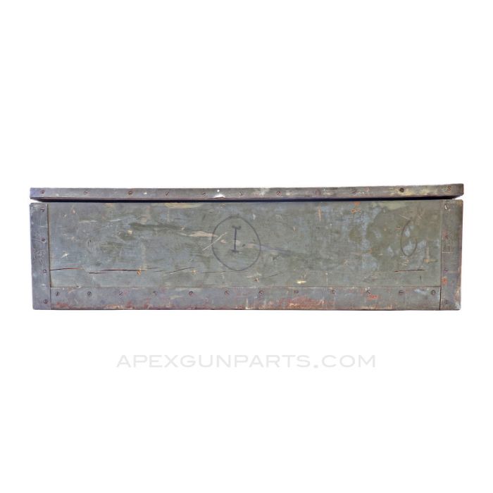 Storage Chest, Wood with Steel Fittings, OD Green Painted, Foreign Issue  *Good* 