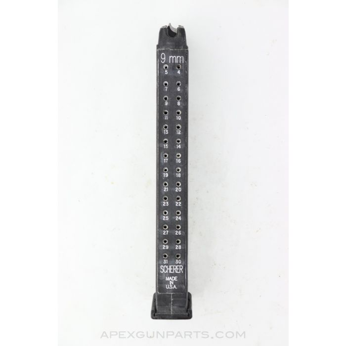 Scherer Manufactured Glock 19 Gen1 Magazine, 31rd, 9mm *Good*