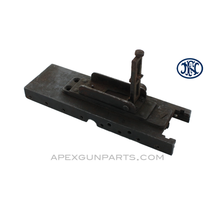 Browning M2 .50 Cal. Top Plate, with Bolt Hold Down Bracket & Rear Sight, Israeli Marked, FN Belgium, *Fair* 