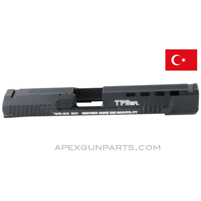 Canik TP9 SFL Long Slide for PARTS only! Includes Extractor & End Cap, 9X19 *Cracked Rail-As Is* 