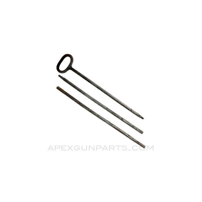 Hotchkiss M1929 / Mle1930 Heavy Machine Gun Cleaning Rod Assembly, 3 Piece, w / Thread Adapter Cap *Good* 