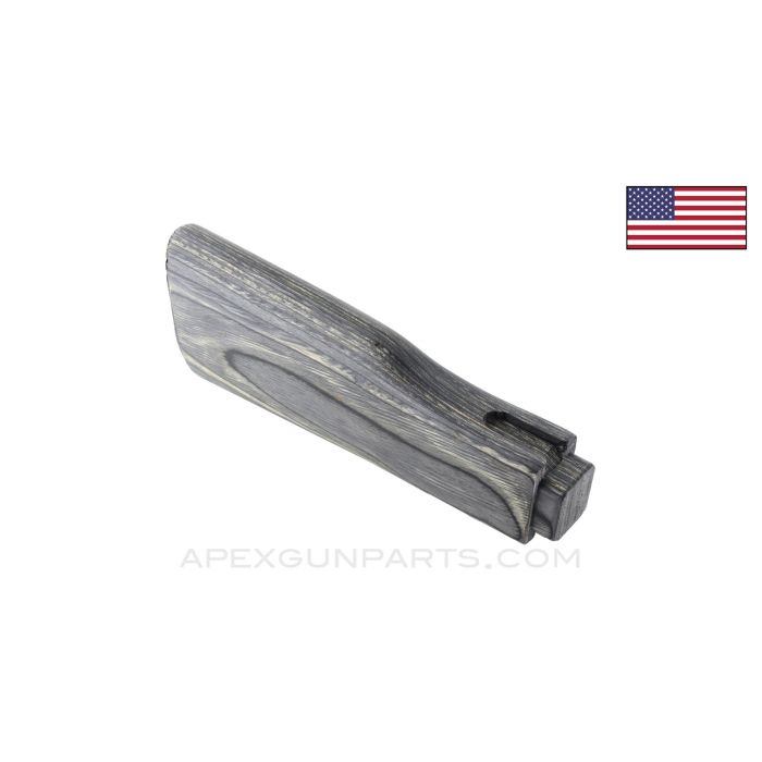 AK-47 Buttstock, No Metal, Double Rear Tang, Black Laminated *NOS / Blemished*